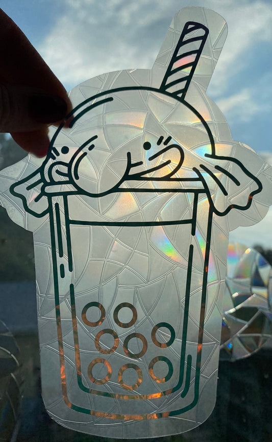 Blobfish Boba Rainbow Making Window Decal/ Suncatcher/ Window sticker