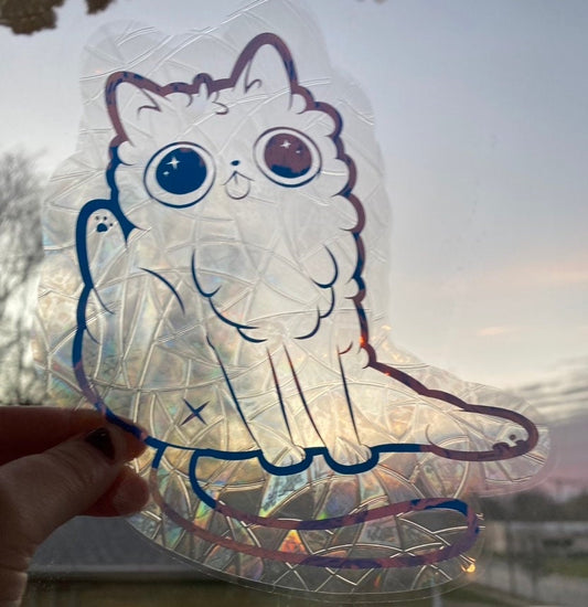 Cat Grooming Rainbow Making Window Decal/ Suncatcher/ Window sticker