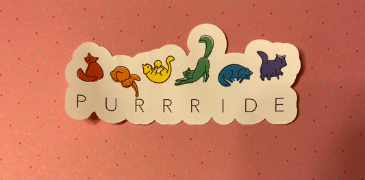 Purrride cat matte sticker